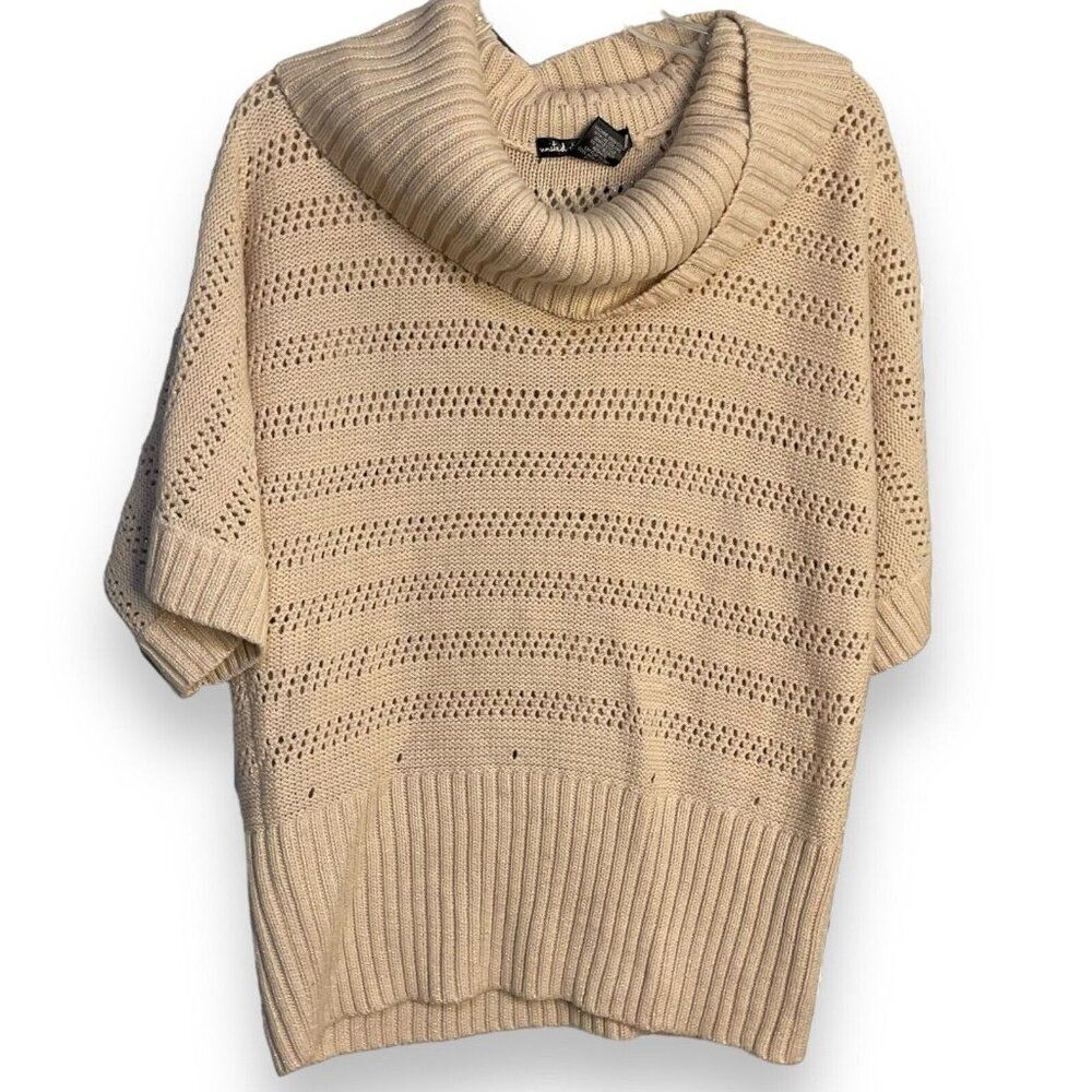 United States Sweaters Open Knit Sweater Women's Medium Tan Brown Metallic VTG